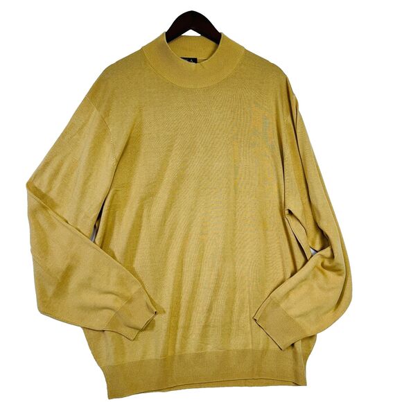 Jos. A. Bank Other - Jos A Bank Silk Sweater Size XXL Mock Neck Yellow‎ Gold Vintage Business